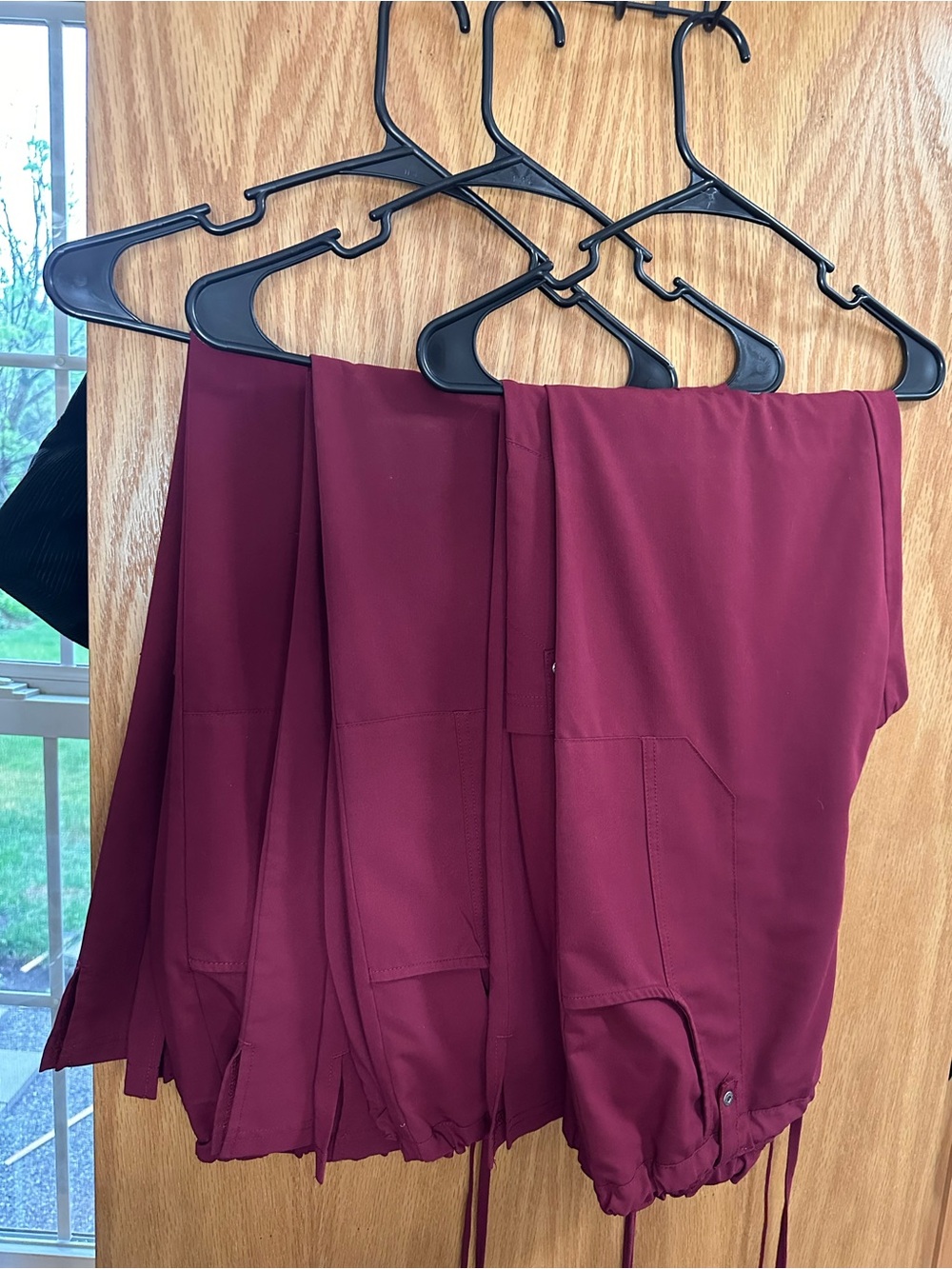 3 Dickies Women's Scrub Pants in Burgundy